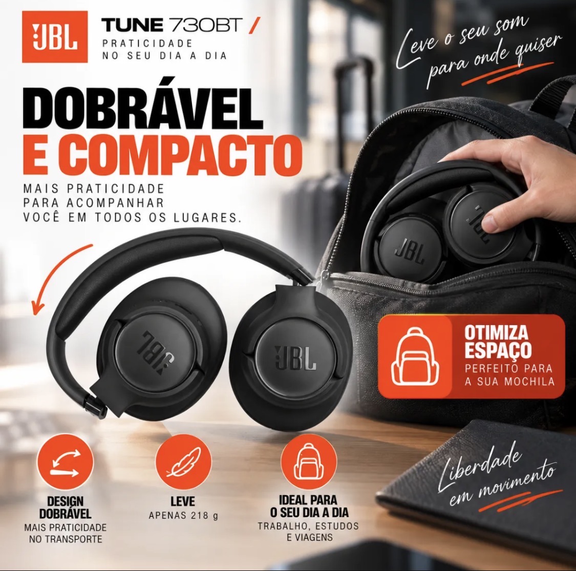 FONE JBL TUNE 730BT PRETO